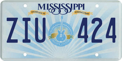 MS license plate ZIU424