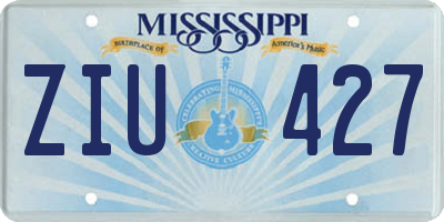 MS license plate ZIU427