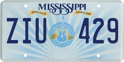 MS license plate ZIU429