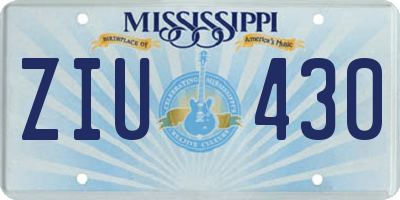MS license plate ZIU430