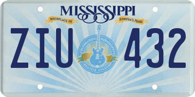 MS license plate ZIU432