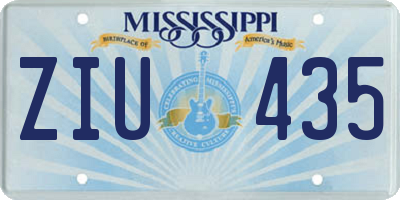 MS license plate ZIU435