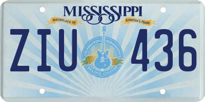 MS license plate ZIU436