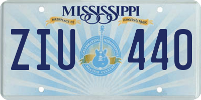 MS license plate ZIU440