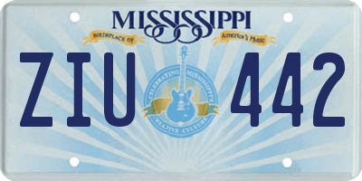MS license plate ZIU442