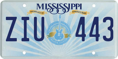 MS license plate ZIU443
