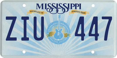 MS license plate ZIU447