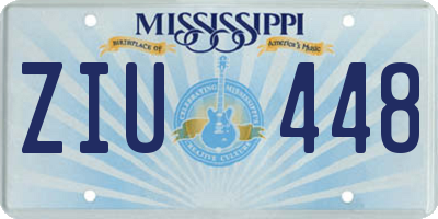 MS license plate ZIU448