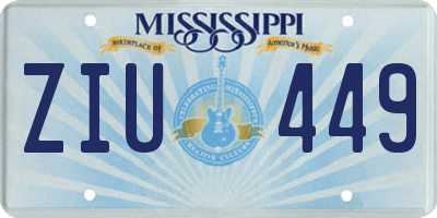 MS license plate ZIU449
