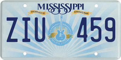 MS license plate ZIU459