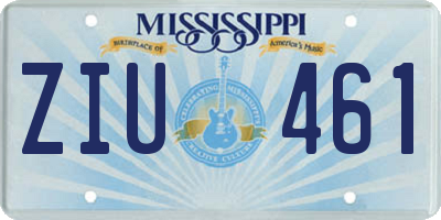 MS license plate ZIU461