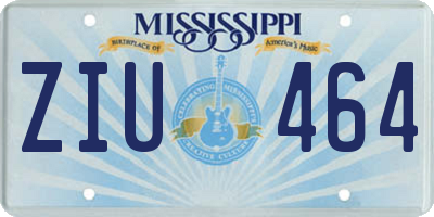 MS license plate ZIU464