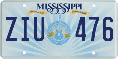 MS license plate ZIU476