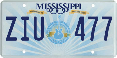 MS license plate ZIU477