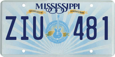 MS license plate ZIU481