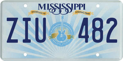 MS license plate ZIU482
