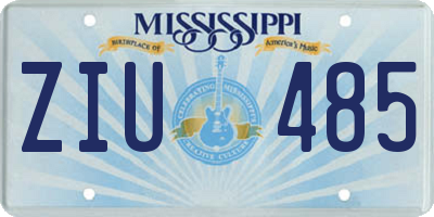 MS license plate ZIU485