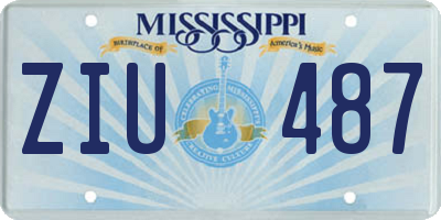 MS license plate ZIU487