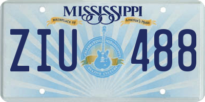 MS license plate ZIU488