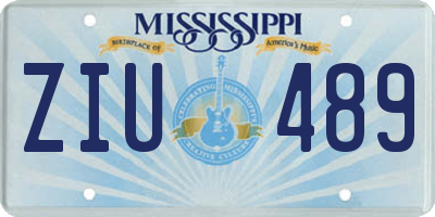 MS license plate ZIU489