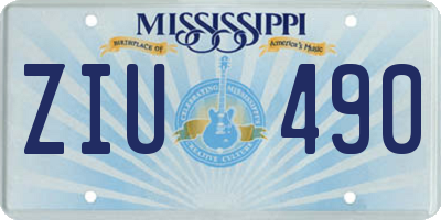 MS license plate ZIU490