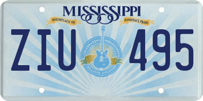 MS license plate ZIU495