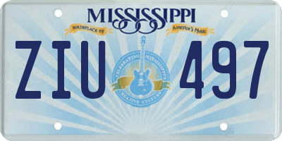 MS license plate ZIU497
