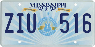 MS license plate ZIU516