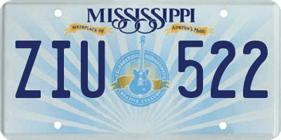MS license plate ZIU522