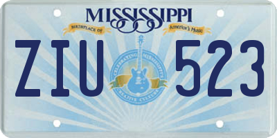 MS license plate ZIU523