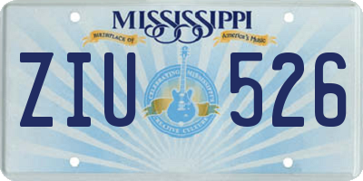 MS license plate ZIU526