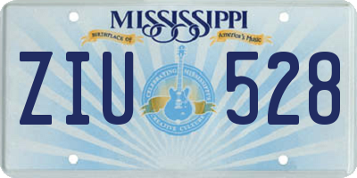 MS license plate ZIU528