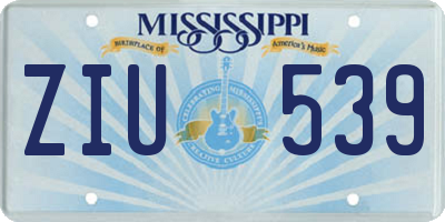 MS license plate ZIU539