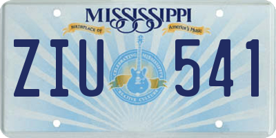 MS license plate ZIU541