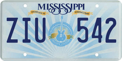 MS license plate ZIU542