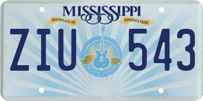 MS license plate ZIU543
