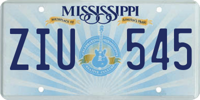 MS license plate ZIU545
