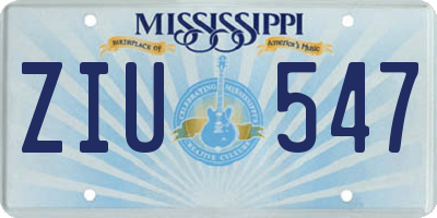 MS license plate ZIU547