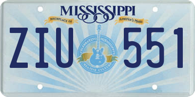 MS license plate ZIU551