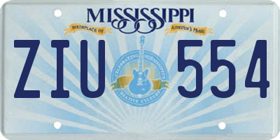 MS license plate ZIU554