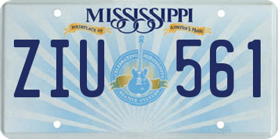 MS license plate ZIU561