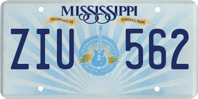 MS license plate ZIU562