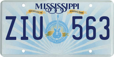 MS license plate ZIU563