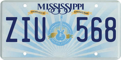 MS license plate ZIU568