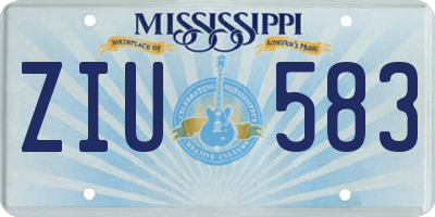 MS license plate ZIU583