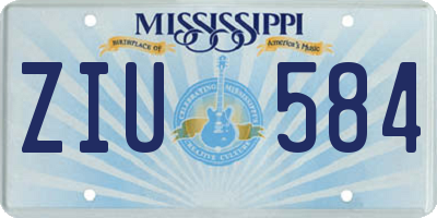 MS license plate ZIU584