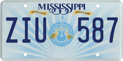 MS license plate ZIU587