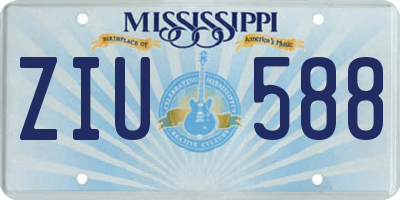 MS license plate ZIU588