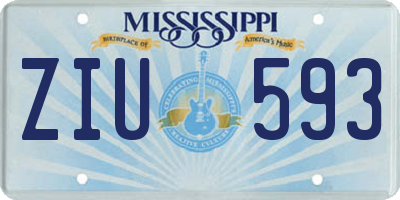 MS license plate ZIU593