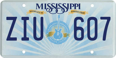 MS license plate ZIU607